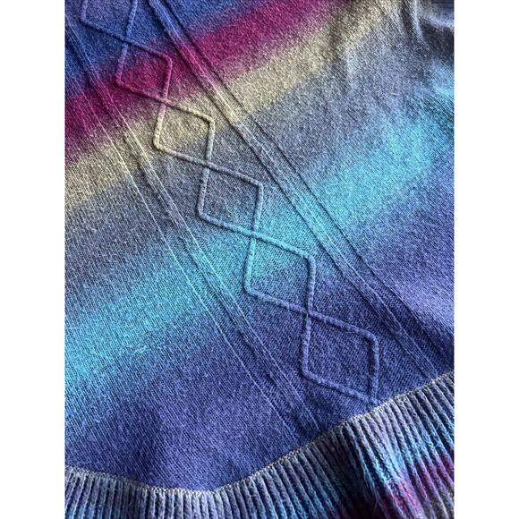 Nostalgia Colorful Shawl Turtle Neck Poncho Size Medium Made In India Rayon - Picture 8 of 10